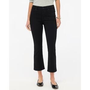 NWT J.Crew Mid Rise Flare Crop Jean In Black Size 31